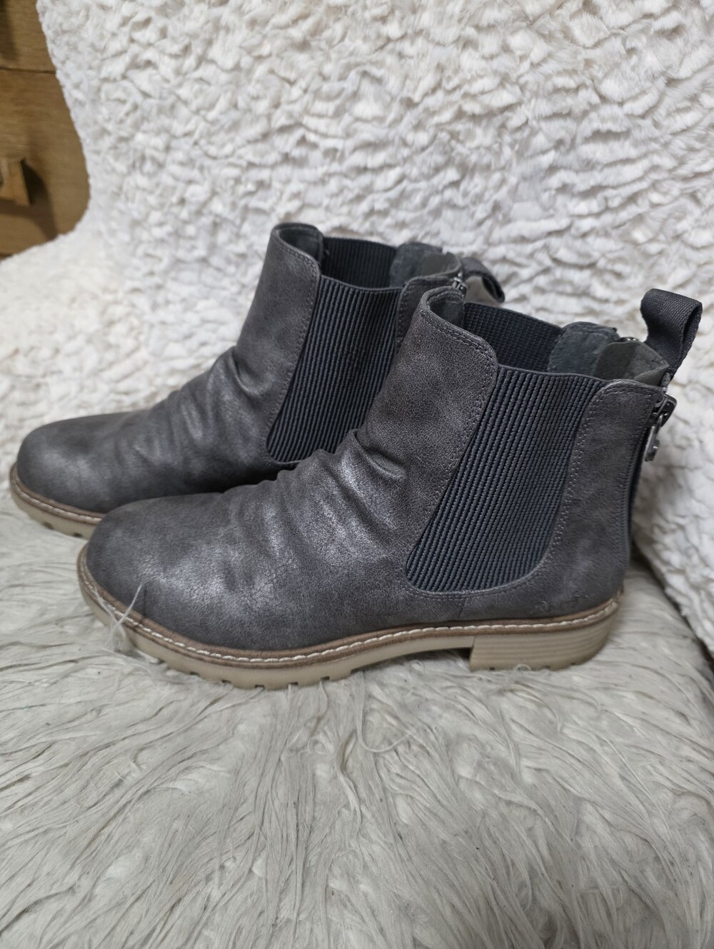 Blowfish Gray Chelsea Ankle Boots